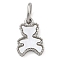 304 Stainless Steel Pave Natural White Shell Bear Charms with Jump Ring, Stainless Steel Color, 13x9x2mm, Hole: 5x3mm