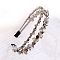 Shiny Elegant Glass Hair Bands, Party Hair Accessories for Girls Women, Rosy Brown, 380mm