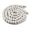 Handmade Nepalese Lampwork Beads, Barrel, White, 10.5~11x8~8.5mm, Hole: 3.5mm, about 80pcs/strand, 25.39''(64.5cm)