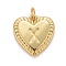 Rack Plating Real 18K Gold Plated Brass Pendants, with Jump Rings, Long-Lasting Plated, Lead Free & Cadmium Free & Nickel Free, Heart with Letter A~Z, Letter.X, 16x15x2.5mm, Jump Ring: 5x0.5mm, 3mm Inner Diameter