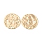 Brass Pendants, Cadmium Free & Nickel Free & Lead Free, Textured Flat Round Charm, Real 18K Gold Plated, 21x21x1mm, Hole: 2mm