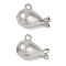 304 Stainless Steel Charms, Anti-Tarnish, Stainless Steel Color, Fish, 8.5x12x6mm, Hole: 1.2mm