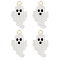 Halloween Theme Cylinder Glass Seed Beads, Loom Pattern, Ghost Pendants, with Jump Ring, White, 22.5x14.5x2mm, Hole: 3mm