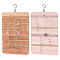 Double-sided PVC Wall-Mounted Jewelry Hanging Rolls, for Earrings, Bracelets, Necklaces Organizer Holder, with Electrophoresis Black Tone Iron Hooks, Misty Rose, 66cm