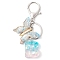 Butterfly Shape Resin & Acrylic Keychain, with Iron Rings, Letter B, 93.5mm, Pendant: 29.5~34x23.5~39.5x2~7.5mm