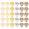 60Pcs 6 Colors Alloy Pendants, Heart with Tree Pattern Charm, Mixed Color, 18.5x17x1mm, Hole: 1.6mm, 10pcs/color