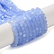 Imitation Jade Glass Beads Strands, Half AB Color Plated, Faceted, Frosted, Rondelle, Light Sky Blue, 3.5~3.8x3mm, Hole: 1mm, about 105~110pcs/strand, 29~31cm