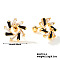 Chic Flower Cartilage Earrings, with Shiny Rhinestone for Fashionable Women, Golden, Black Patina, 14mm