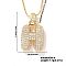 Elegant Brass Micro Pave Clear Cubic Zirconia 3D Initial Necklaces, Perfect Gift for Her, Golden, Letter H, 15.75 inch(40cm)