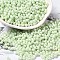 Opaque Colours Luster Glass Seed Beads, Peanut, Pale Green, 6x3.5x3mm, Hole: 1mm, about 161pcs/10g