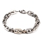 Tarnish Resistant 201 Stainless Steel Oval Link Chain Bracelets, with 304 Stainless Steel Clasps, Stainless Steel Color, 8-5/8 inch(22cm)
