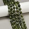 Natural Malaysia Jade Beads Strands, Rice-shaped, Dyed, Faceted, with Seed Beads, Dark Olive Green, 9~10x8~8.5mm, Hole: 1.2mm, about 31~32pcs/strand, 14.57''(37cm)~14.96''(38cm)
