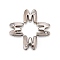 Letter Slider Beads for Watch Band Bracelet Making, Platinum Plated Alloy Crystal Rhinestone Slide Charms, Cadmium Free & Nickel Free & Lead Free, Letter.M, 11~13x9~11.5x4~5mm, Hole: 7.5~8x1mm