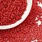 Cylinder Seed Beads, Frosted Colors, Uniform Size, Red, 2x1.3~1.5mm, Hole: 0.8~1mm, about 40000pcs/bag, 450g/bag