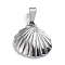 Tarnish Resistant 201 Stainless Steel Pendants, Scallop, Stainless Steel Color, 19x18.5x4.5mm, Hole: 3.5x6.5mm