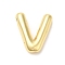 Rack Plating Brass Pendants, Balloon Letter Charm, for Personalized Name Necklaces Making, Long-Lasting Plated, Lead Free & Cadmium Free, Real 18K Gold Plated, Letter V, 21x19x5mm, hole: 3x2mm