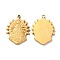 Ion Plating(IP) 304 Stainless Steel Pendants, Religion Charms, Golden, 34x26x3mm, Hole: 2mm