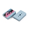 Retro Opaque Resin Cabochons, Music Cassette Tape, Light Sky Blue, Wave Pattern, 15x24x5mm