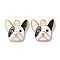 Alloy Enamel Pendants, Golden, Animals Theme Charm, Dog, 16x16.5x4mm, Hole: 2.5mm