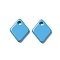 Spray Painted 201 Stainless Steel Charms, Rhombus Charms, Deep Sky Blue, 9.5x7.5x1mm, Hole: 1.2mm