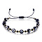 Glass Evil Eye Braided Bead Bracelet, Black