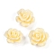Synthetic Coral Carved Beads, Dyed, Flower, Light Yellow, 12x7mm, Hole: 1.3mm