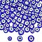 NBEADS 119 Pcs 3 Sizes Flat Evil Eye Beads, Handmade Lampwork Beads Spacer Blue Evil Eye Charms Turkish Loose Beads for Bracelet Earring Necklace DIY Jewelry Making-8mm/10mm/12mm