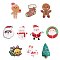 40Pcs 10 Style Christmas Sock & Santa Claus & Tree & Gingerbread Man & Deer Acrylic Brooch Pin, Iron Badge for Backpack Clothes, Mixed Color, 27.5~40.5x22~36x2~2.5mm, 4Pcs/style