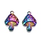 304 Stainless Steel Pendants, Mushroom Charm, Rainbow Color, 23.5x15.5x4mm, Hole: 1.8mm