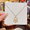Acrylic with Rhinestone Pendant Necklaces, Stainless Steel Cable Chain Necklaces , Lock,  8.27~19.69 inch(21~50cm)