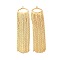Brass Tassel Big Pendants, Long-Lasting Plated, Nickel Free, Real 18K Gold Plated, 54x13.5x1mm, Hole: 1.4mm