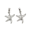 Brass Pendants, Cadmium Free & Lead Free, Starfish, Platinum, 18x14.5x3mm, Hole: 4x2.3mm