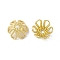Rack Plating Brass Bead Caps, Long-Lasting Plated, Cadmium Free & Nickel Free & Lead Free, 6-Petal Flower, Real 18K Gold Plated, 6.5x4mm, Hole: 1mm