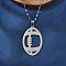 201 Stainless Steel Hollow Rugby Pendant Necklaces, Stainless Steel Color, 15.91 inch(40.4cm)