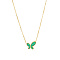Synthetic Malachite Butterfly Pendant Necklace with Stainless Steel Chains, Golden, 17.72 inch(45cm)