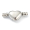 Non-Tarnish 304 Stainless Steel European European Clip Clasps, Heart, Stainless Steel Color, 24x10x7mm, Hole: 3mm