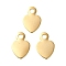 Brass Charms, Cadmium Free & Lead Free, Heart, 11x7x0.5mm, Hole: 1.8mm