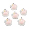 Flocky Opaque Resin Pendants, Paw Print, with Platinum Tone Iron Loops, Colorful, 22x21x8mm, Hole: 2mm