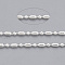 Brass Ball Chains, Ball-Bar Style, Round and Oval, Long-Lasting Plated, Soldered, with Spool, Cadmium Free & Lead Free, Silver, 1.8x1mm and 1mm, about 301.83 Feet(92m)/roll