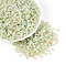 6/0 Glass Seed Beads, Round Hole, Rondelle, Golden Metal Enlaced, Honeydew, 4~4.5x3~3.5mm, Hole: 1.2~1.4mm, about 6430pcs/pound