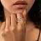 Brass Micro Pave Cubic Zirconia Finger Rings, Stackable Rings, Platinum & Golden, US Size 8(18.1mm)