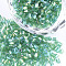 Grade A Glass Seed Beads, Hexagon(Two Cut), Transparent Colours Rainbow, Turquoise, 1.5~2.5x1.5~2mm, Hole: 0.8mm, about 2100pcs/bag, 450g/bag