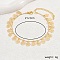 Brass Rose Flower Charm Bracelet, Golden, 8-1/4 inch(210mm)