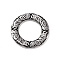304 Stainless Steel Linking Ring, Polished, Round Ring with Dragon Pattern, Antique Silver, 37.5x2mm