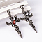 304 Stainless Steel Big Pendants with Rhinestone, Cross, Mixed Color, 49x25x11mm, Hole: 9x5mm
