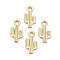 Alloy Pendants, Matte Style, Cactus, Cadmium Free & Nickel Free & Lead Free, Matte Gold Color, 15x8x1.5mm, Hole: 2mm