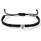 304 Stainless Steel Heart with Letter Bead Braided Bead Bracelets, Adjustable Nylon Cord Braided Bracelets for Couple Friendship, Platinum, Letter F