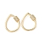 Brass Micro Pave Clear Cubic Zirconia Screw Carabiner Lock Charms, Cadmium Free & Nickel Free & Lead Free, Real 18K Gold Plated, Teardrop, 24x19~21x2mm