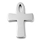 Electroplated Synthetic Non-magnetic Hematite Pendants, Religion Cross Charms, Platinum Plated, 49x33.5x4mm, Hole: 1mm
