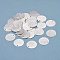 Brass Charms, Flat Round, 925 Sterling Silver Plated, 15x0.5mm, Hole: 1.4mm